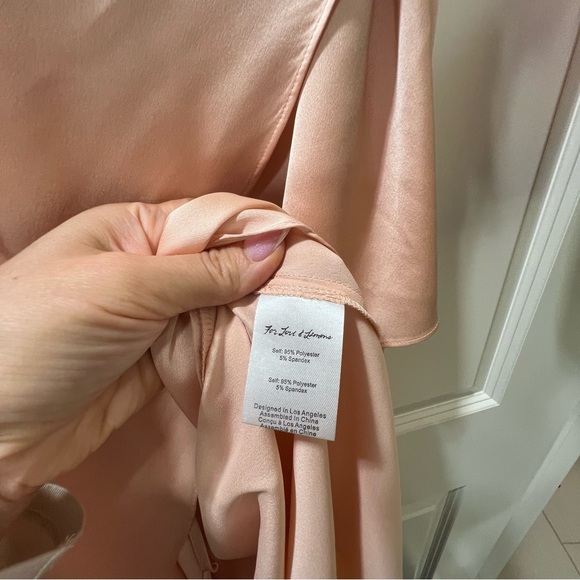 For Love And Lemons X Jaime King Wrap Dress peach Satin - Picture 8 of 9